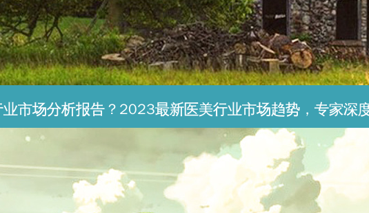 医美行业市场分析报告？2023最新医美行业市场趋势，专家深度解析！-第1张图片-吾爱整形网