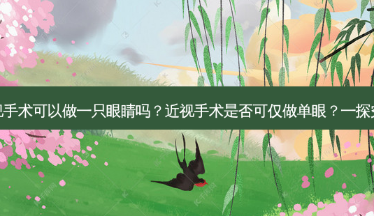 近视手术可以做一只眼睛吗?近视手术是否可仅做单眼?一探究竟-第1张图片-吾爱整形网 近视手术可以做一只眼睛吗?近视手术是否可仅做单眼?一探究竟-第1张图片-吾爱整形网