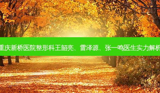 重庆新桥医院整形科王韶亮、雷泽源、张一鸣医生实力解析-第1张图片-吾爱整形网