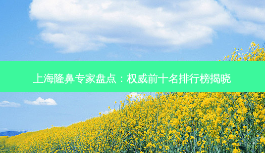 上海隆鼻专家盘点:前十名排行榜揭晓-第1张图片-吾爱整形网 上海隆鼻专家盘点:前十名排行榜揭晓-第1张图片-吾爱整形网