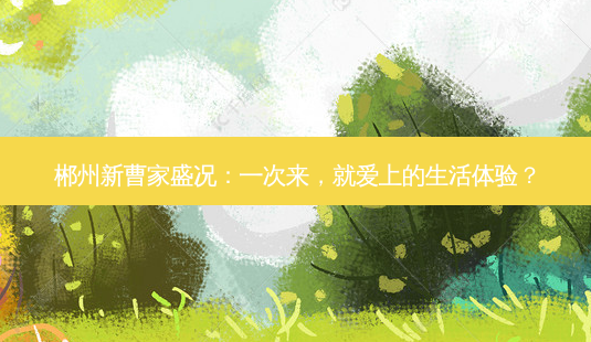 郴州新曹家盛况:一次来,就爱上的生活体验?-第1张图片-吾爱整形网 郴州新曹家盛况:一次来,就爱上的生活体验?-第1张图片-吾爱整形网