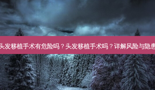 头发移植手术有危险吗?头发移植手术吗?详解风险与隐患-第1张图片-吾爱整形网 头发移植手术有危险吗?头发移植手术吗?详解风险与隐患-第1张图片-吾爱整形网