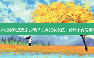 上海拉双眼皮要多少钱？上海拉双眼皮，价格不再是难题