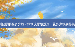 深圳玻尿酸要多少钱？深圳玻尿酸投资，花多少钱赢得美丽?