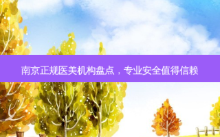 南京正规医美机构盘点，专业安全值得信赖