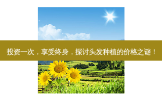 投资一次，享受终身，探讨头发种植的价格之谜！