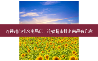 连锁超市排名南昌店，连锁超市排名南昌有几家