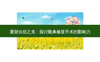 重塑自信之美：探讨隆鼻修复手术的影响力
