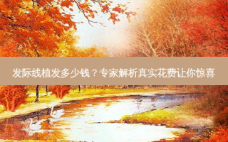发际线植发多少钱？专家解析真实花费让你惊喜