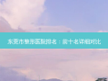 东莞市整形医院排名：前十名详细对比