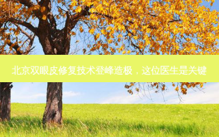 北京双眼皮修复技术登峰造极，这位医生是关键