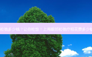 上海眼部松弛多少钱？让你吃惊！上海眼部松弛疗程花费多少钱看这里！