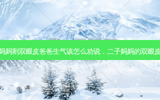 妈妈割双眼皮爸爸生气该怎么劝说，二子妈妈的双眼皮