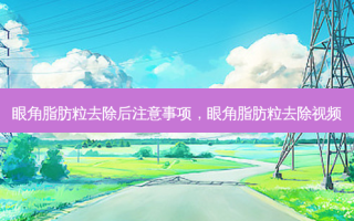 眼角脂肪粒去除后注意事项，眼角脂肪粒去除视频