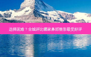 选择困难？全城评比哪家鼻部整形受好评