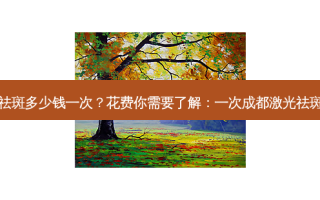 成都激光祛斑多少钱一次？花费你需要了解：一次成都激光祛斑价格指南