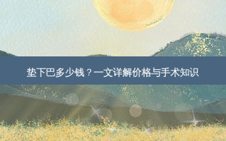 垫下巴多少钱？一文详解价格与手术知识