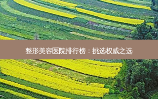 整形美容医院排行榜：挑选之选