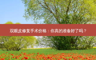 双眼皮修复手术价格：你真的准备好了吗？