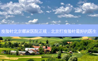 瘦脸针北京哪家医院正规，北京打瘦脸针最好的医生