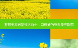 整形美容医院排名前十，口碑好的整形美容医院
